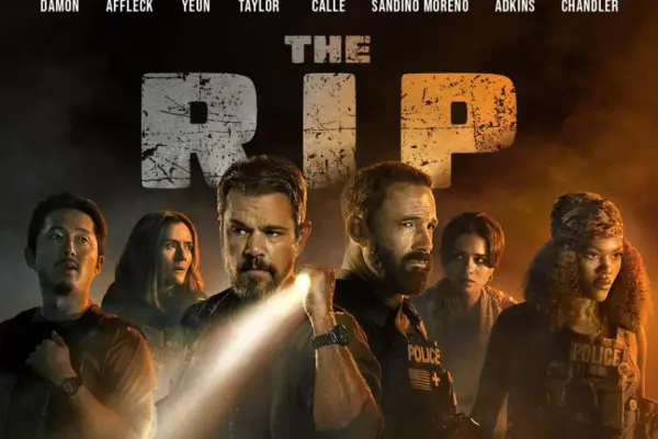 Promotional poster of The Rip (2026), a Netflix thriller starring Matt Damon and Ben Affleck