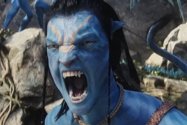 A cinematic shot of Jack Sully from James Cameron's Avatar 2009 movie.