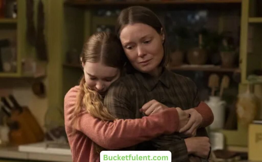 Carrie White is hugging her mother Margaret White from behind both look sad in prime video tv series, Carrie 2026.